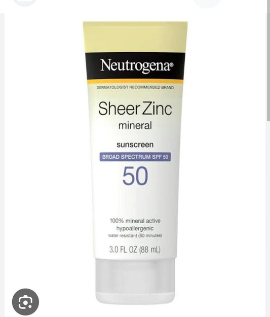 Neutrogena sheer zinc sunscreen