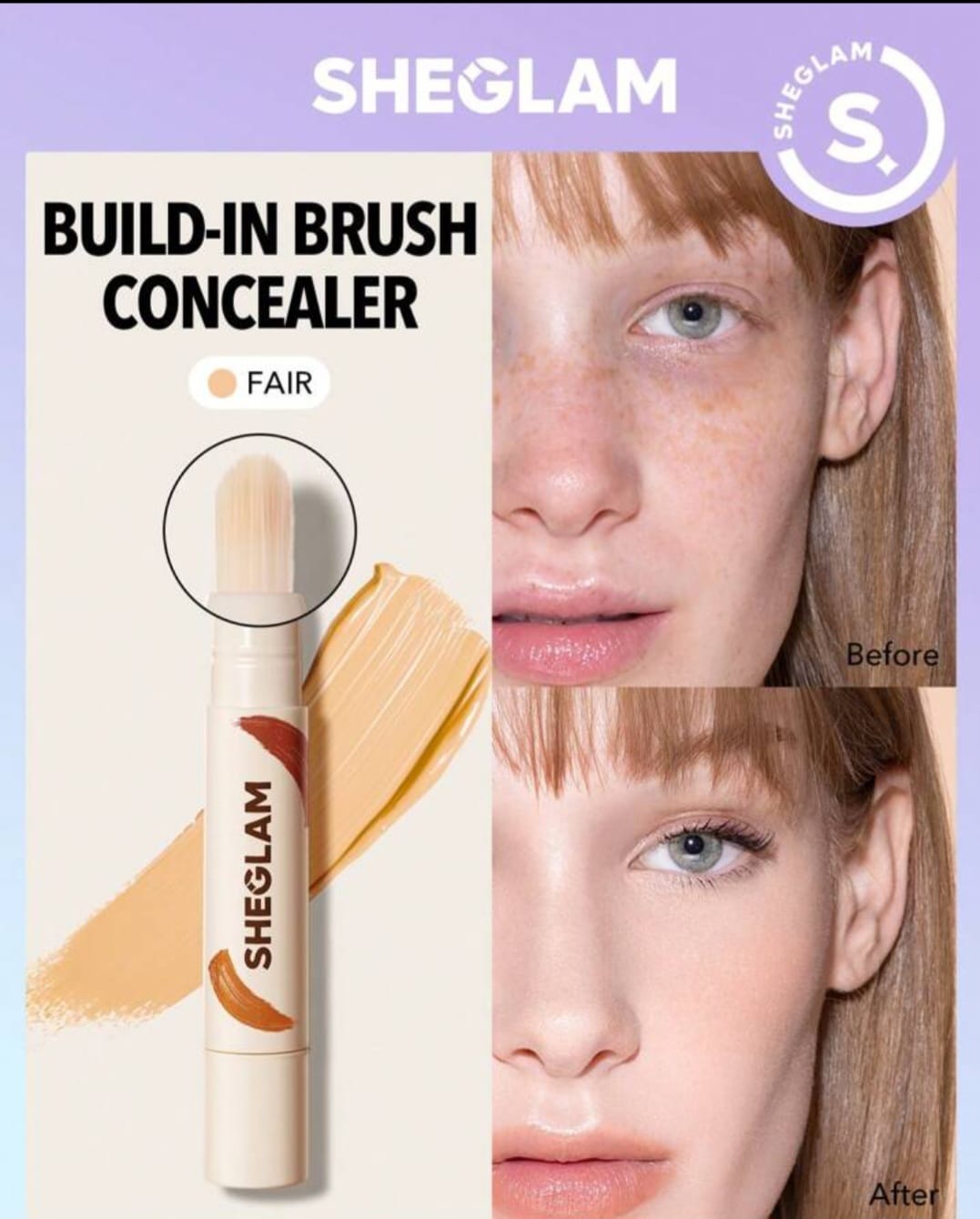 Sheglam build in brush concealer